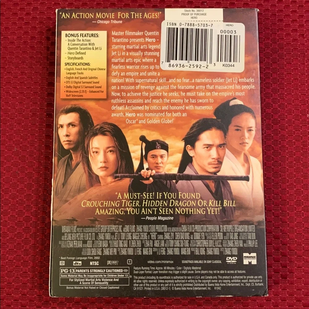 Jet Li Hero DVD - Picture 2 of 2